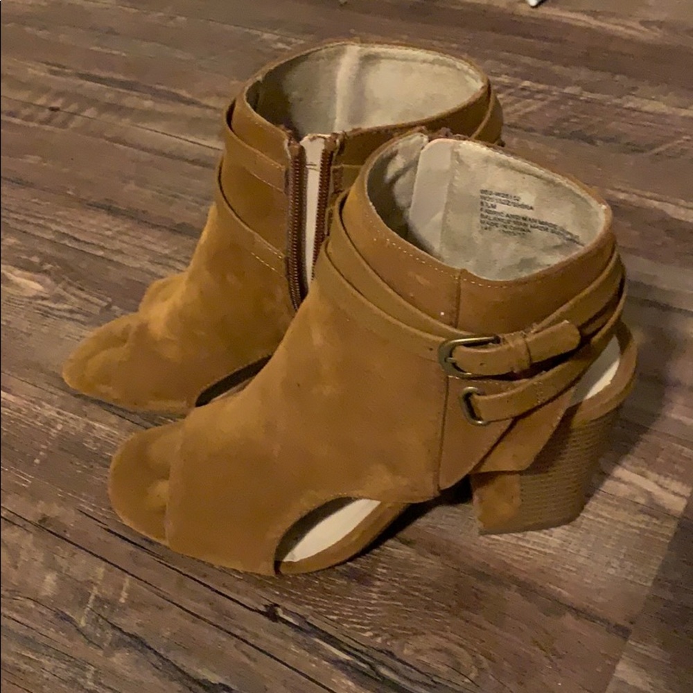 Open toe booties
